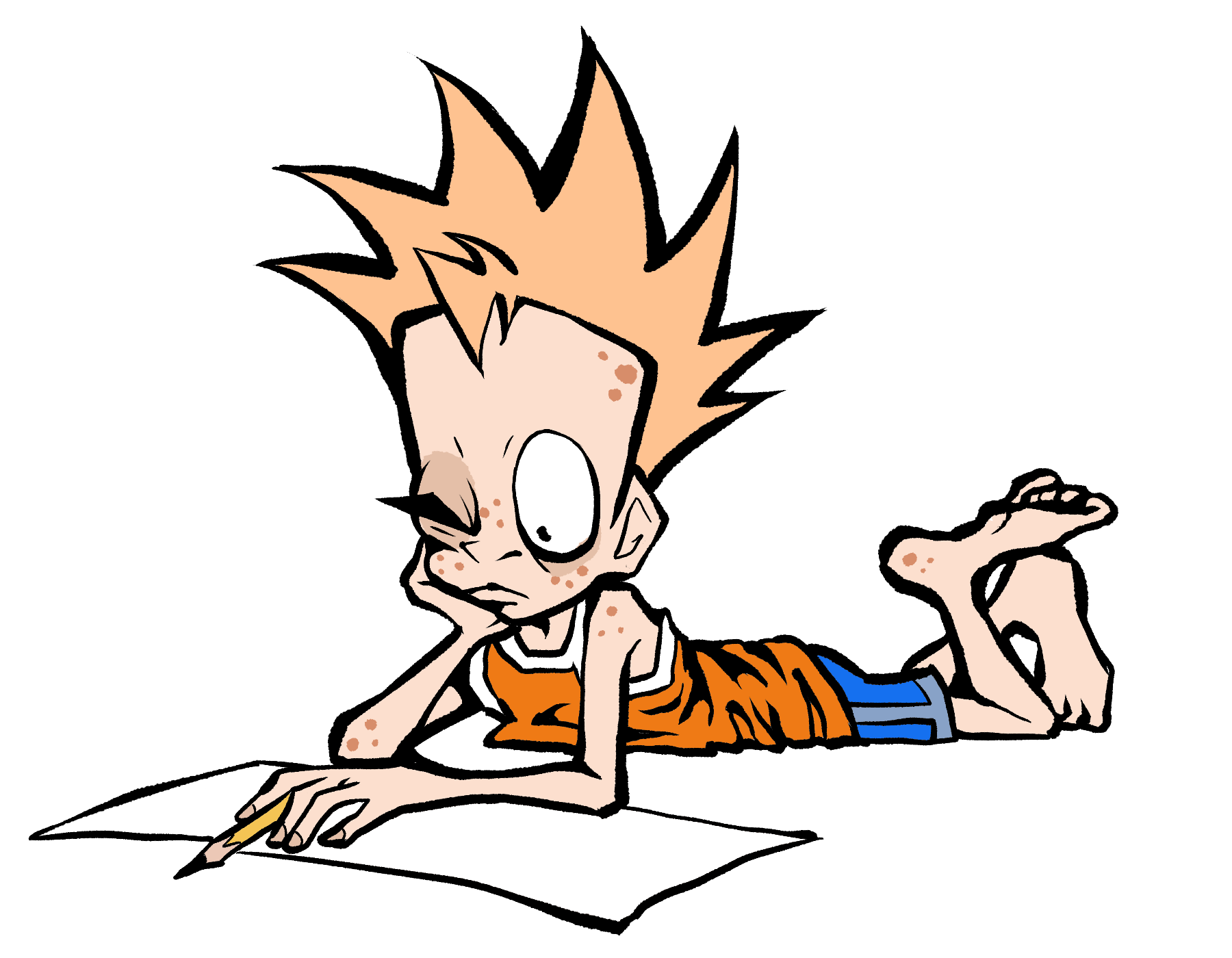 Suzu thinking of what to draw