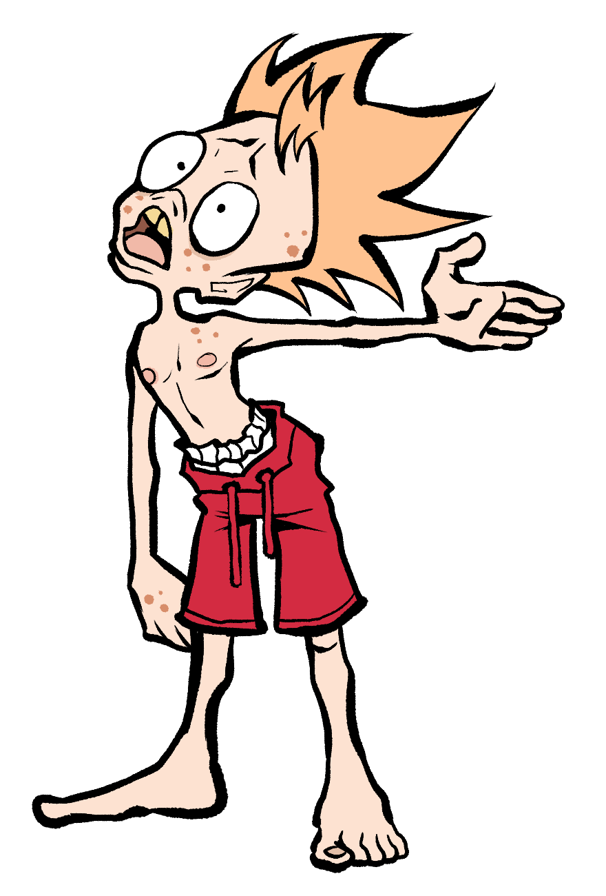 Suzu without a shirt