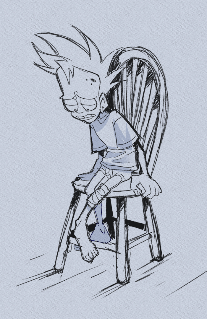 Sketch of Suzu with a hurt leg